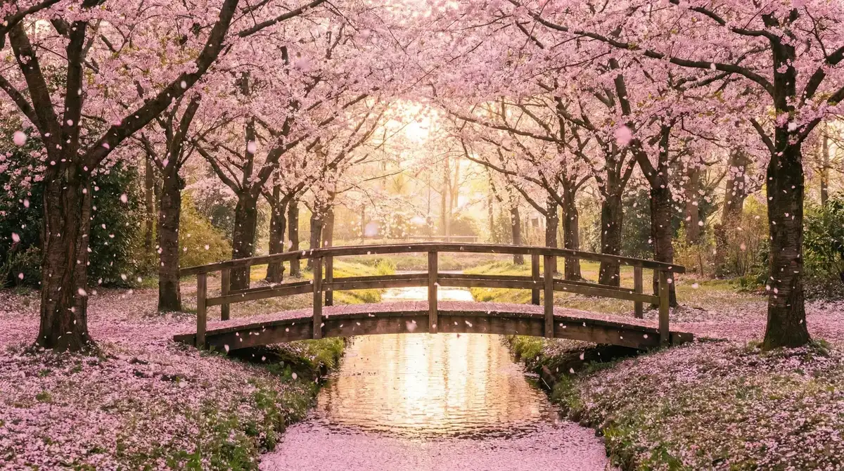 樱花桥畔 - 无限影院 唯美风景